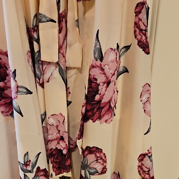 Lulu's Pink and Red Flutter Sleeve Midi Sundress - Picture 6 of 15